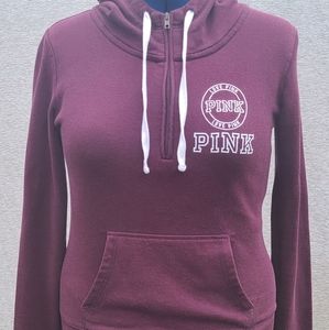 VS PINK Half Zip Hoodie, Size Lrg